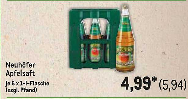 Neuhofer Apfelsaft je 6 x 1-l-Flasche (zzgl. Pfand)