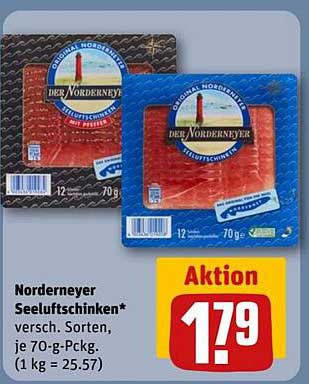 Norderneyer Seeluftschinken – Verschiedene Sorten, 70 g-Päckchen