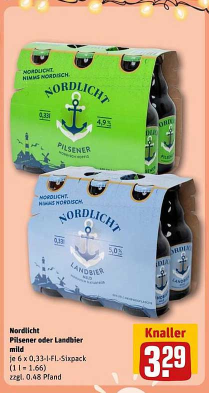 Nordlicht Pilsener oder Landbier mild - 6er Pack