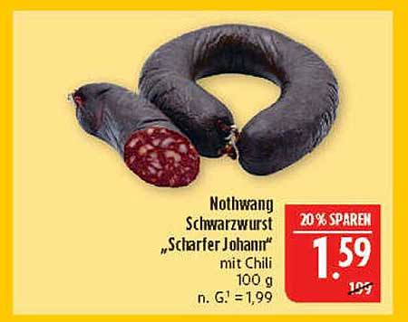 Nothwang Schwarzsauerwurst 'Scharfer Johann' mit Chili 100 g