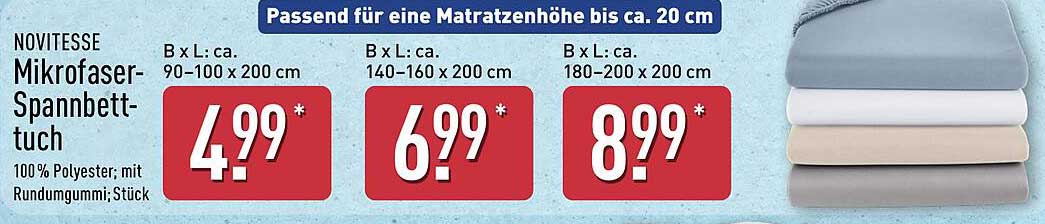 NOVITÉSSE Mikrofaser-Spannbattuch