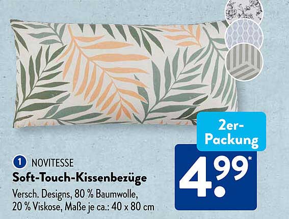 NOVITESSE Soft-Touch-Kissenbezüge 2er-Packung