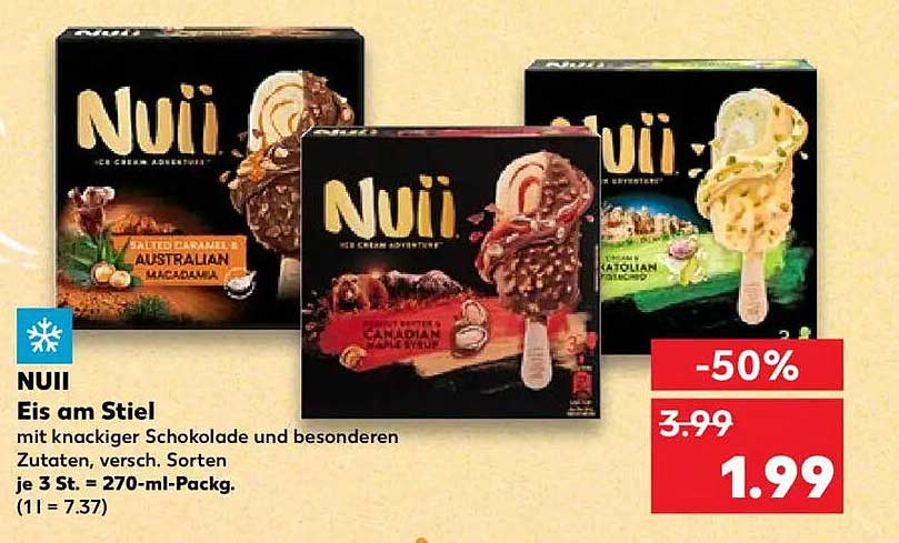 NUII Eis am Stiel - mit knackiger Schokolade und besonderen Zutaten
