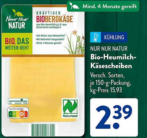 Nur Nur Natur Bio-Heumilch-Käse Scheiben - 150 g