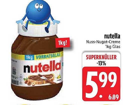nutella Nuss-Nugat-Creme 1kg Glas