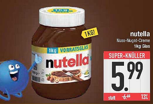 Nutella Nuss-Nugat-Creme 1kg Glas