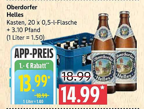 Oberdorfer Helles Kasten (20 x 0,5 l-Flasche)