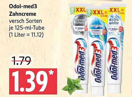 Odol-med3 Zahnpasta verschiedene Sorten je 125-ml-Tube