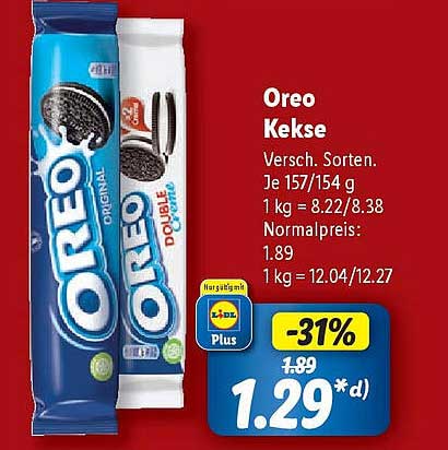 Oreo Kekse in verschiedenen Sorten