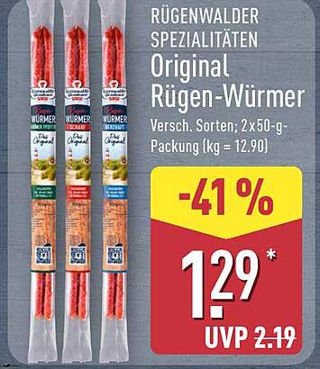 Original Rügen-Würmer – Verschiedene Sorten, 2 x 50 g