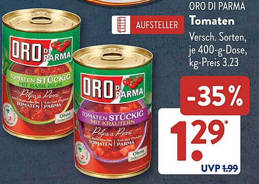 ORO DI PARMA Tomaten - Verschiedene Sorten, je 400-g-Dose