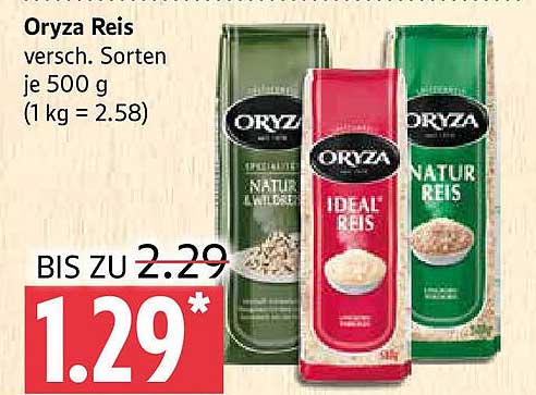 Oryza Reis - Verschiedene Sorten, 500 g