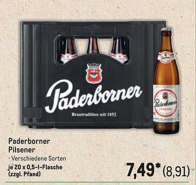 Paderborner Pilsener – 20 x 0,5 l-Flaschen