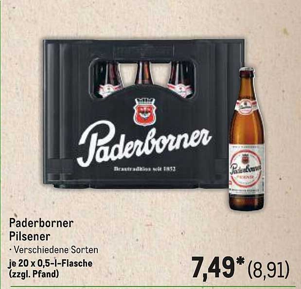 Paderborner Pilsener - Verschiedene Sorten im 20er Kasten