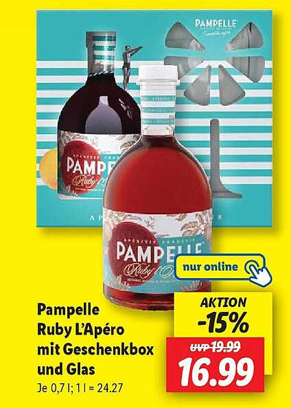 Pampelle Ruby L’Apéro mit Geschenkbbox und Glas