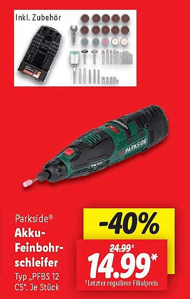Parkside® Akku-Feinbohrschleifer Typ „PFBS 12 C5“ - Je Stück