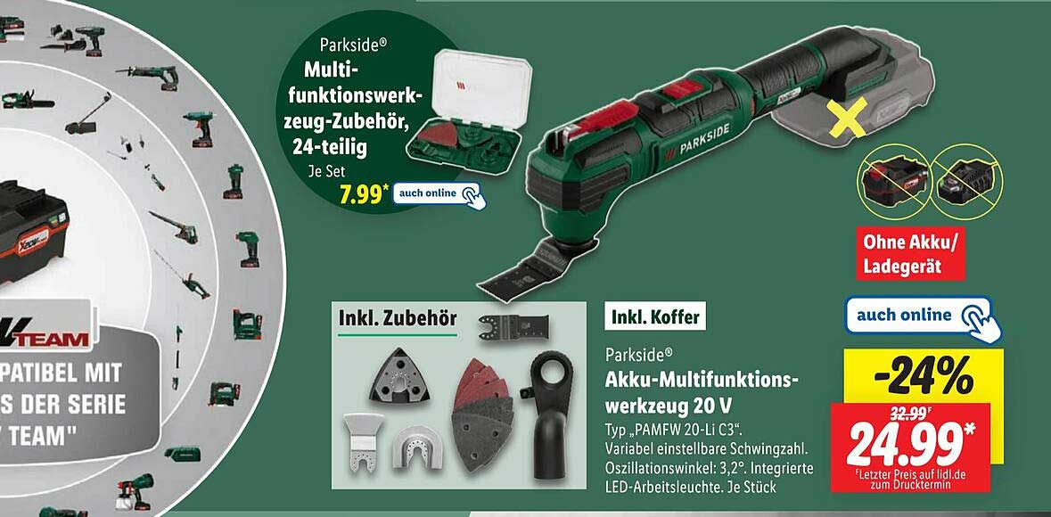Parkside® Akku-Multifunktionswerkzeug 20 V