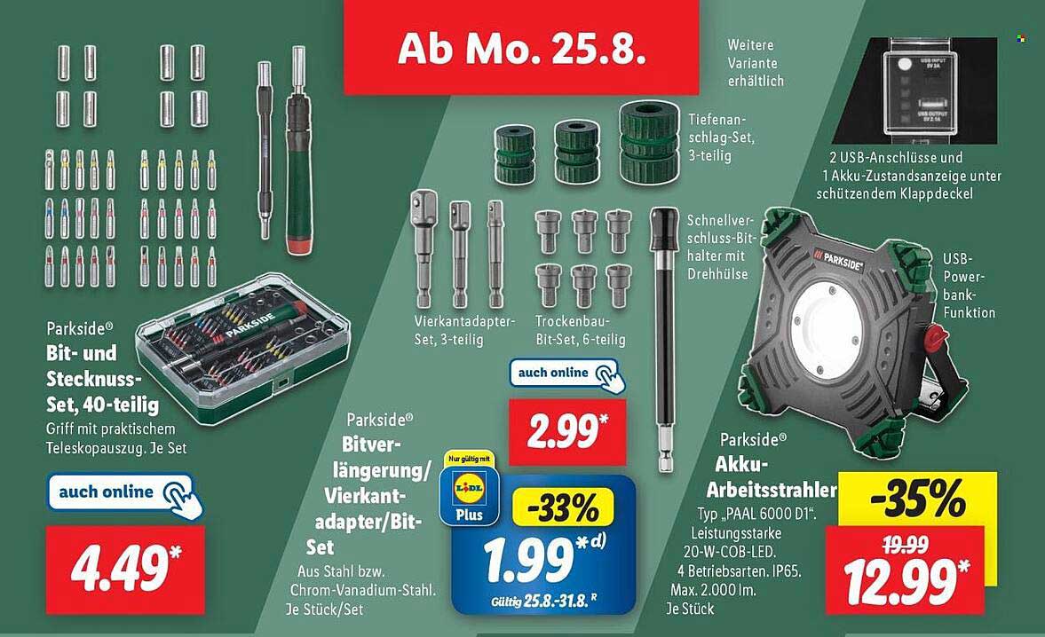 Parkside® Bit- und Stecknuss-Set, 40-teilig