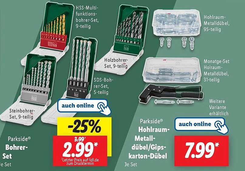Parkside® Bohrer-Set, 9-teilig