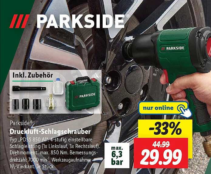 Parkside Druckluft-Schlagschrauber Typ PDSS 850 A1