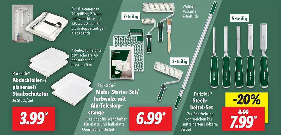 Parkside® Stechbeitel-Set, 5-teilig - jetzt nur 7,99 €