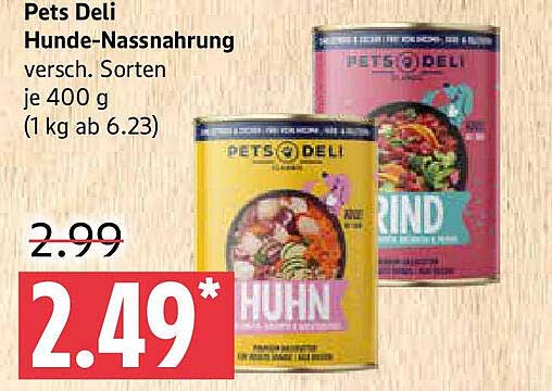 Pets Deli Hunde-Nassnahrung 400 g - Verschiedene Sorten