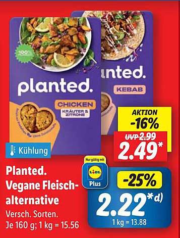 Planted. Vegane Fleischalternative, Kräuter & Zitrone