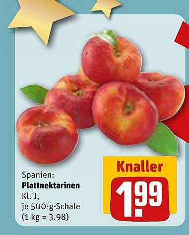 Plattnektarinen Kl. I, je 500-g-Schale