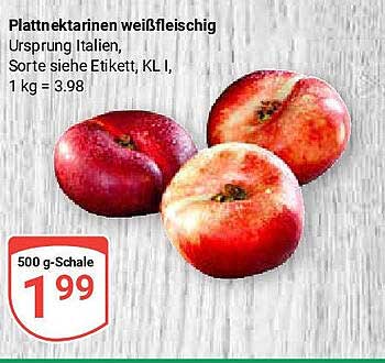 Plattnektarinen weißfleischig 500 g