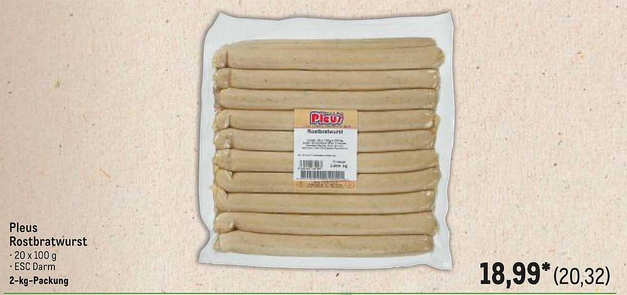 Pleus Rostbratwurst 2-kg-Packung