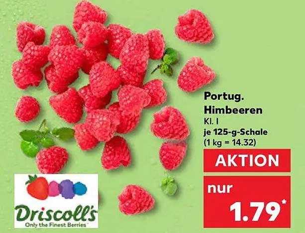 Portug. Himbeeren, Kl. I je 125-g-Schale