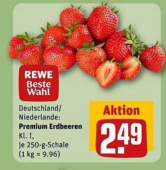 Premium Erdbeeren Kl. I, je 250-g-Schale