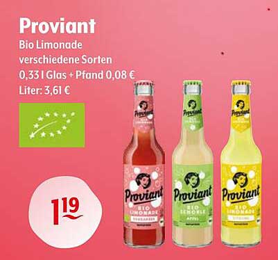 Proviant Bio Limonade verschiedene Sorten 0,33 l