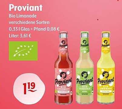 Proviant Bio Limonade verschiedene Sorten