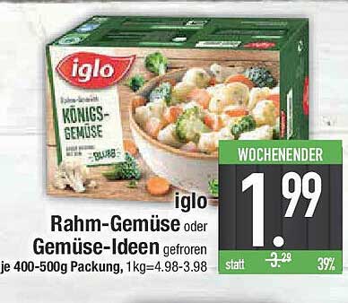 Rahm-Gemüse oder Gemüse-Ideen gefroren von iglo