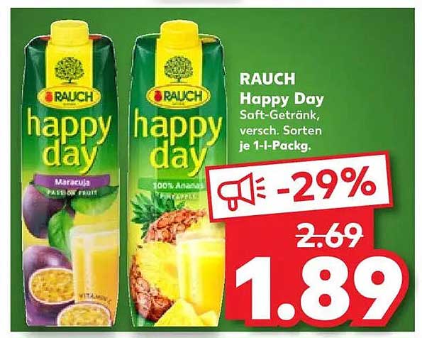 RAUCH Happy Day Saft-Getränk, versch. Sorten je 1-l-Pack.