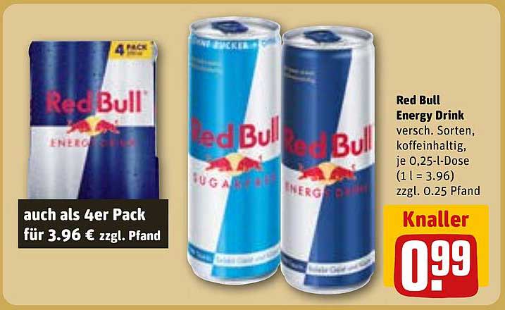 Red Bull Energy Drink - verschiedene Sorten zum Schlussverkaufspreis