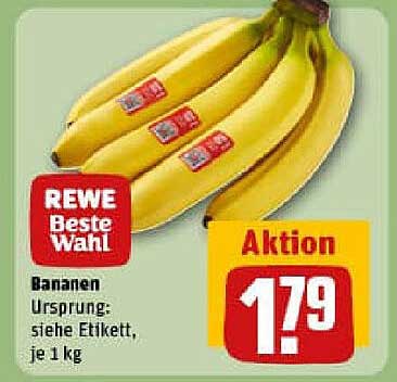 REWE Beste Wahl Bananen je 1 kg - Aktion