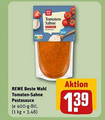 REWE Beste Wahl Tomaten-Sahne Pastasauce 400g
