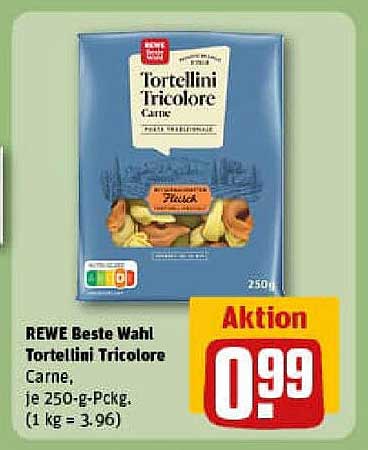 REWE Beste Wahl Tortellini Tricolore Carne, 250 g