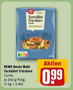 REWE Beste Wahl Tortellini Tricolore Carne, je 250-g-Pckg.