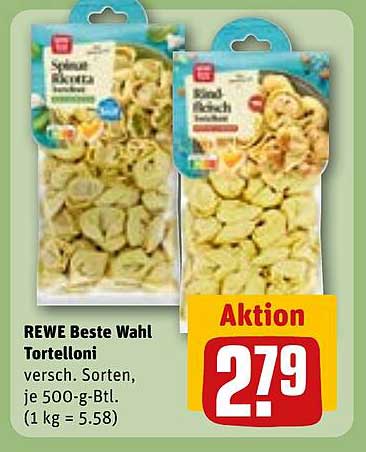 REWE Beste Wahl Tortelloni - verschiedene Sorten, je 500-g-Btl.