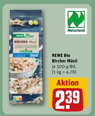 REWE Bio Bircher Müsli je 500-g-Btl. (1 kg = 4,78)