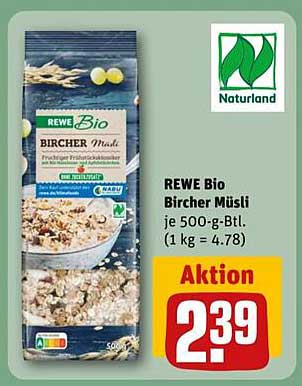 REWE Bio Bircher Müsli je 500-g-Btl.