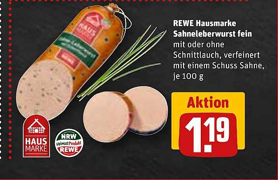 REWE Hausmarke Sahneleberwurst fein, je 100 g