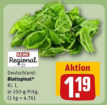 REWE Regional Blattsalat - Frischer Blattspinat in erstklassiger Qualität
