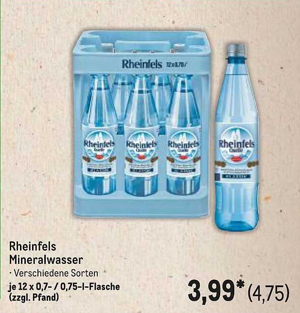 Rheinfels Mineralwasser - Verschiedene Sorten