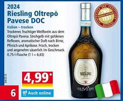 Riesling Oltrepò Pavese DOC - Italien - trocken