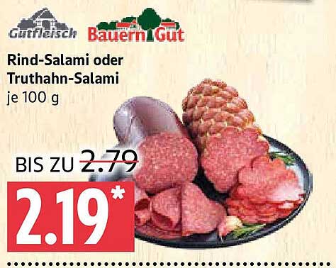 Rind-Salami oder Truthahn-Salami je 100 g