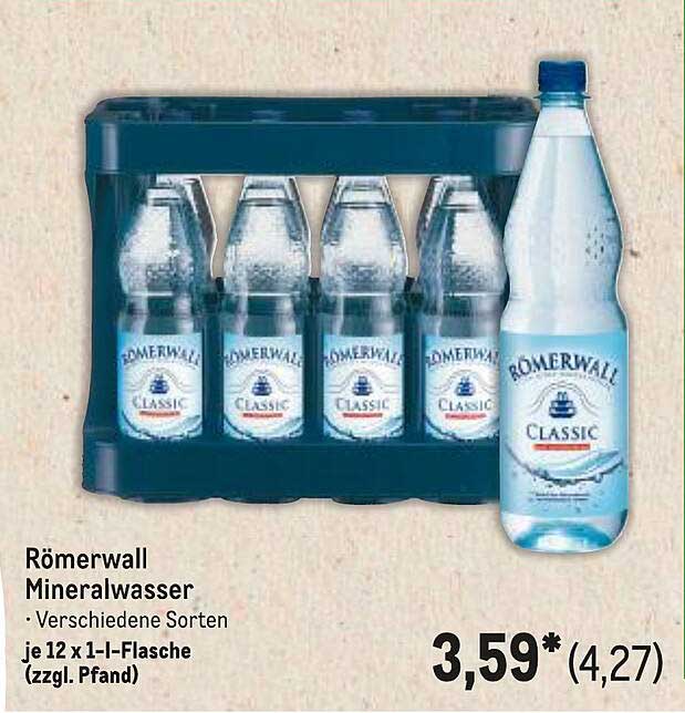 Römerwall Mineralwasser – verschiedene Sorten im 12er Pack